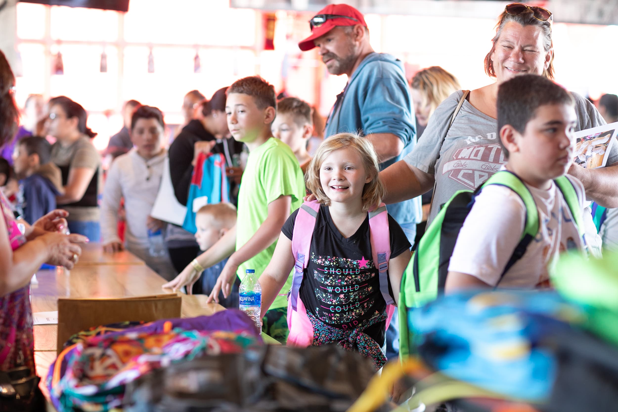 Students at a Packz 4 Kidz distribution event