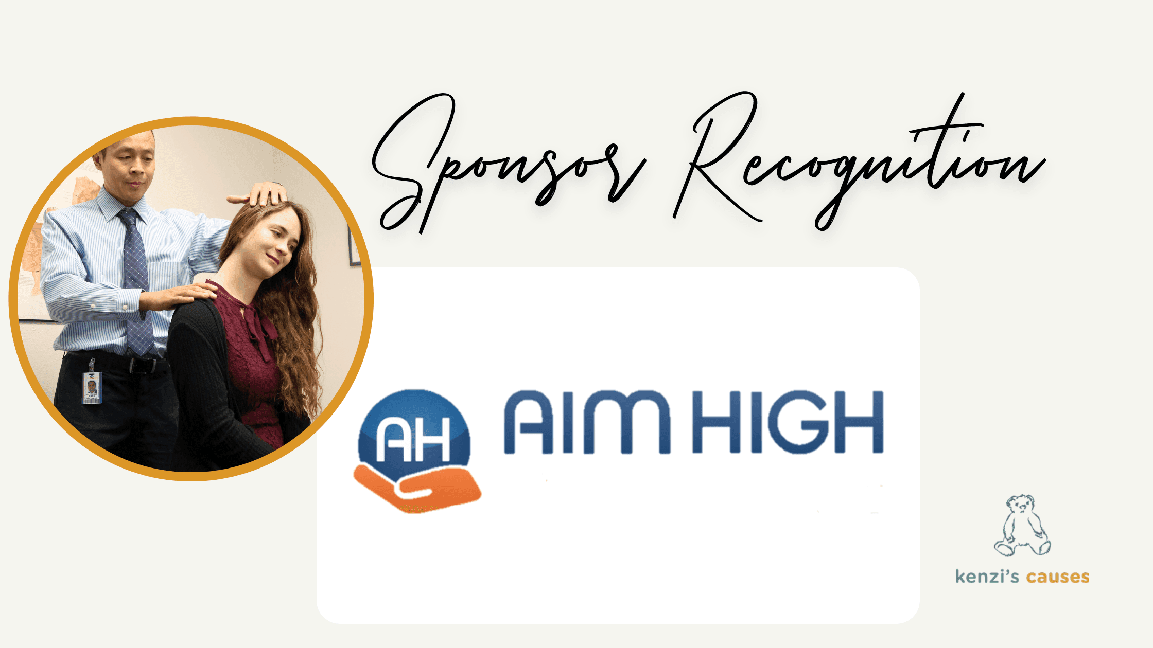 Kenzi’s Causes Sponsor Recognition: Aim High Chiropractic